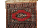 Tv05 Vintage Boho Perzisch Vierkant Kleedje Rood Bruin 63/60