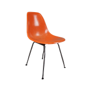 Eames, Herman Miller Dsx Fiberglass Stoel, Red Orange