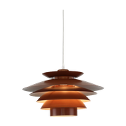 Unique And Rare Brown Nordic Design Ceiling Lamp *** 6 Shades *** Denmark 1970