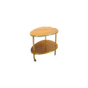 Bijzettafel Vintage Met Messing En Wielen, Bar Trolley