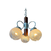 Mazzega Murano Kroonluchter / Space Age Glazen Hanglamp / Mid Century 70S Vintage Plafondlamp