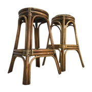 Vintage Tiki Bar Kruk / Tabouret 2 Stuks