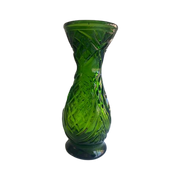 Vintagr Groene Vaas Geperst Glas