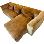 Gold Velvet Corner Sofa