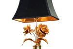 Elegante Messing Bloemen Lamp Tafellamp, Massive België 1970