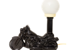 Zwarte Motor Lamp Van Keramiek Met Glazen Bol Jaren 80