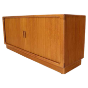 Danisch Mid-Century  Teak Tambour Doors Dresser Credenza By Dyrlund
