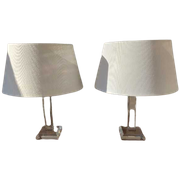 Hollywood Regency Transparant Perspex Tafellamp Met Mooie Witte Kap Prijs/Stuk