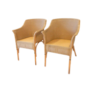 Lloyd Loom Stoel Vintage Riet Rotan Fauteuil