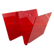 Space Age Rood Plexiglas Tijdschriftenrek / Lectuurmand / Krantenbak