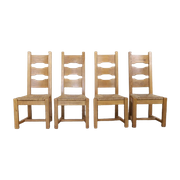 Vintage Dining Chair Brutalist Set/4