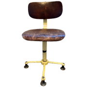 Vintage Industriële Bureau / Werk Stoel