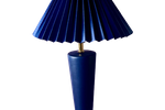 Donkerblauwe Vintage Lamp Met Een Nieuwe Donkerblauwe Plissé Kap