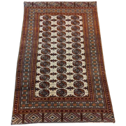 Kt39 Soepel Kleed Perzisch Patroon Roodbruin Beige 192/125