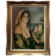 Vintage Prent Zigeuner Meisje/ Torino
