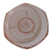 Mooie Rosé Glazen Art Deco Style Schaal/ Bord