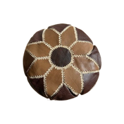 Mooi Vintage Bruin Patches Patchwork Kussen Rond  | Kerst