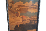 Vintage Ingelegd Hout Mozaiek Schilderij Div Kleuren