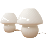 Vintage Swirl Mushroom Lamp Van Murano Glas