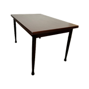 Vintage Eettafel In Massief Donker Hout Met Speciale Poten