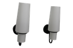 Great Looking Pair Of Midcentury Wall Lamps By Raak - Black Metal And Mat Glass - 1970'S