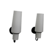 Great Looking Pair Of Midcentury Wall Lamps By Raak - Black Metal And Mat Glass - 1970'S