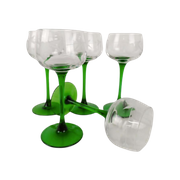 Set Van 5 Vintage Wijnglazen Gegraveerd Luminarc France