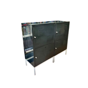Ikea Ps Locker, Zwart Met Grijze Poten 2 Stuks