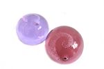 Vintage Set Van 2 Presse-Papier/Sier-Bol Paars En Roze
