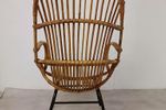 Vintage Fauteuil Rotan Hoge Rug