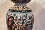 Prachtige Antieke Cloisonne Emaille Vazen En Lamp Set