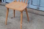 Vintage Oker Spijltjes Stoel