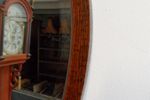 Antieke Ovale Eiken Spiegel