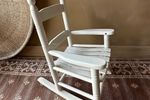 Vintage Witte Houten Kinder Schommelstoel Kinderstoel