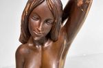 Houten Sculptuur Vrouwelijk Naakt Jaren '60