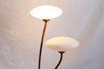 Vintage Design Tafellamp Seeddesign Messing Met Melk Glas Ufo'S