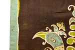 Vintage Batik Wanddoek Groen/Bruin Met Vogel
