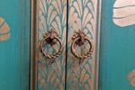 vintage-kast-in-turquoise-met-goud-ginkgo-patronen-india-ibiza