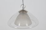 Mid-Century Hanglamp Uit Glas En Chroom, Jaren '70