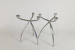 Vintage Kandelaar - Tripod - Space-Age - Dutch Design - 'De Bijenkorf' Holland - 2 Stuks - Alumin