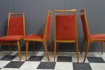 4 Dining Chairs In Earth Brown Upholstery
