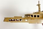 Vintage Beschilderde Houten Modelboot Met Motor