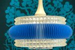 Blauwe Hanglamp Kunststof Met Glazen Kap