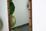 Prachtige Grote Antieke Spiegel Hout Faux Bamboe Lijst 1920