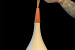 Hanglamp/ Wit Opaline Glas/ Design Holmegaard / H33 Xø13Cm