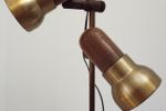 Vintage Deens Design Messing Houten Vloerlamp