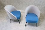 Mid Century Modern Club Lounge Chairs Theo Ruth Style Set Of 2
