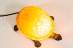 Vintage Table Lamp | Bronze Turtle | Amber Colored Glass | Vintage 80'S