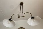 Mooie Elegante Vintage Hanglamp Van Metaal En Glas
