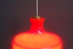 Jaren 60 70 Hang Lamp Van Oranje Glas
